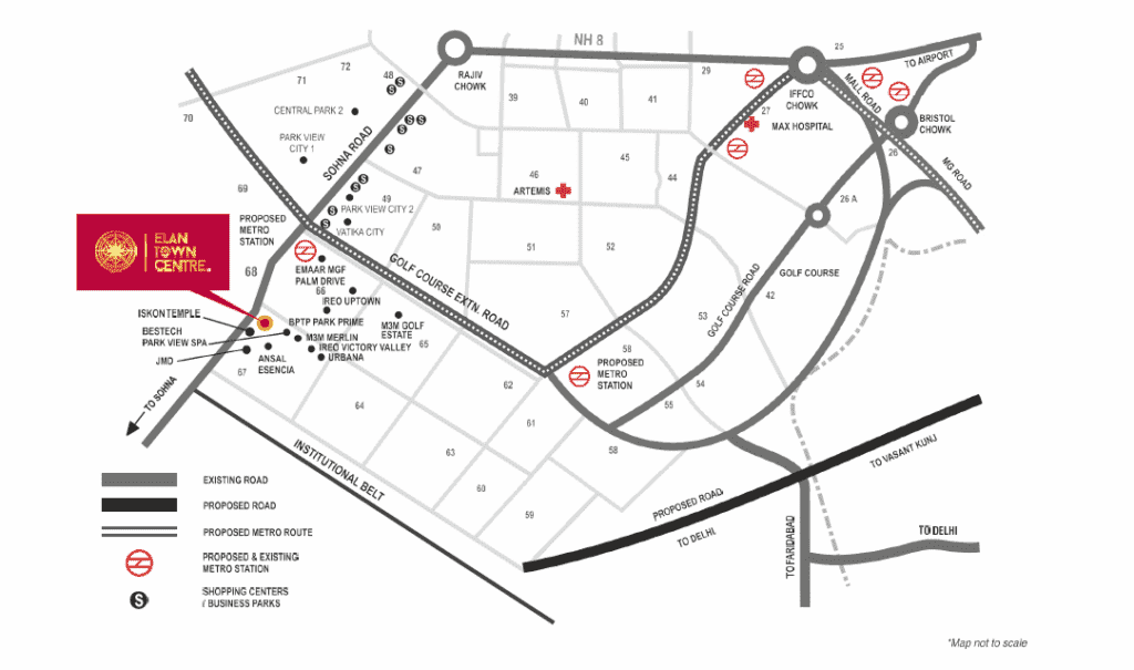 Elan Town Centre Location Map
