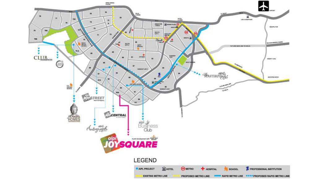 AIPL Joy Square Location Map