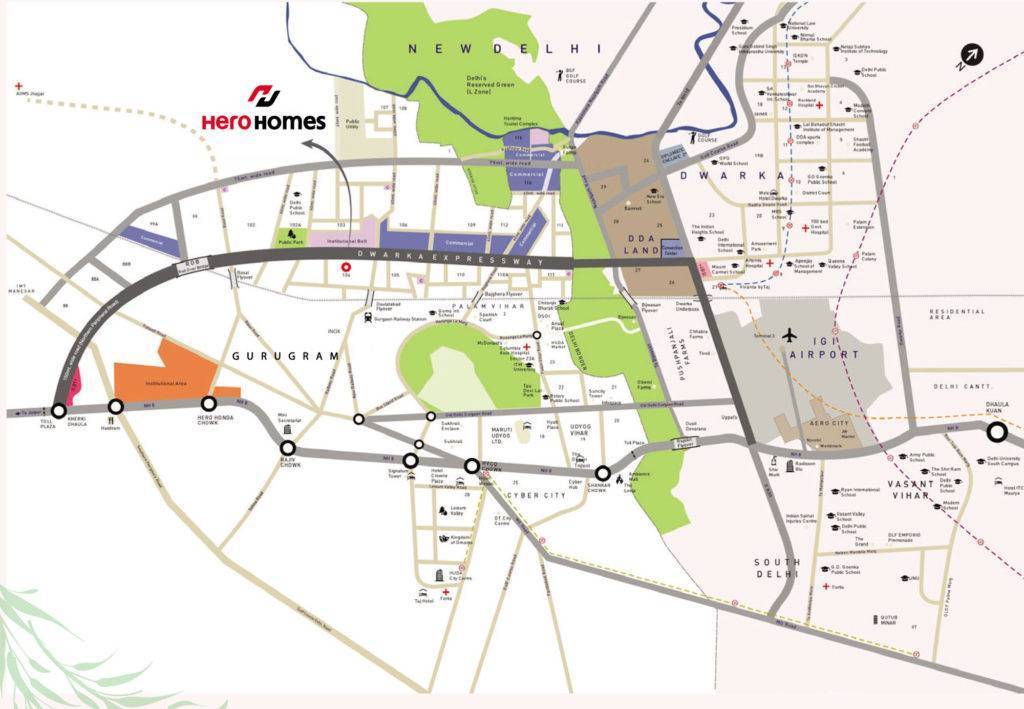 Hero Homes Gurgaon Location Map