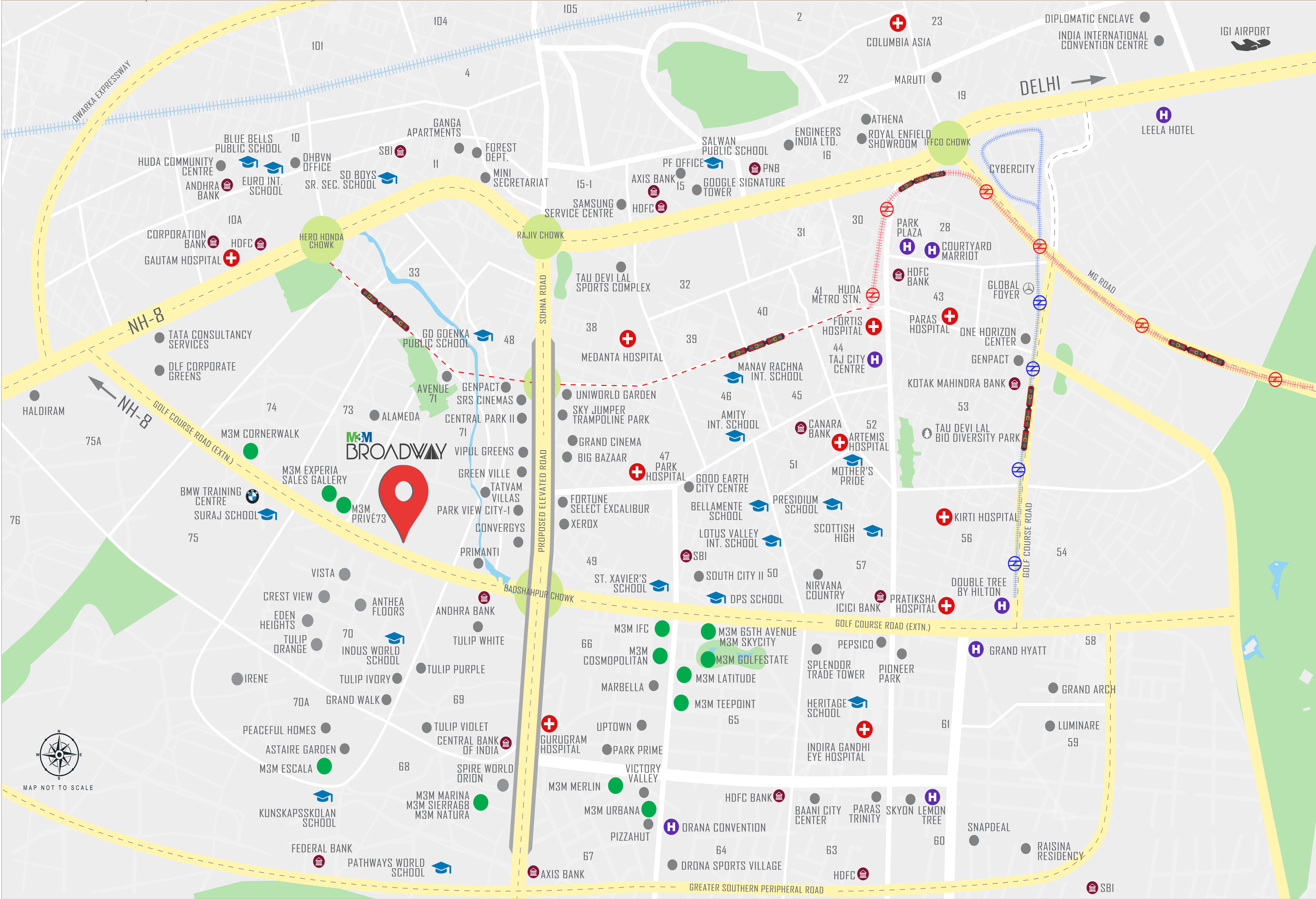 M3M-Broadway-Location-Map