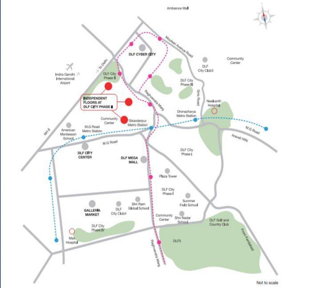 DLF Independent Floors At DLF City Phase II Location Map
