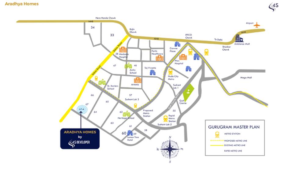 4S Developers Aradhya Homes Location Map