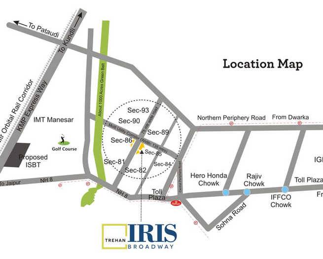 Trehan Iris Broadway Location Map