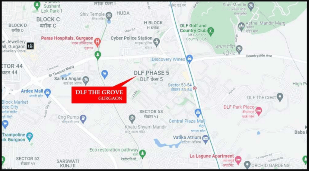 DLF The Grove Location Map