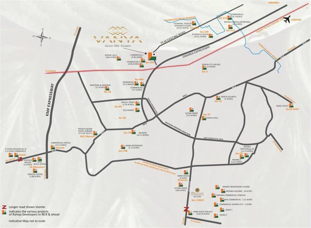 Raheja Vanya City Location Map
