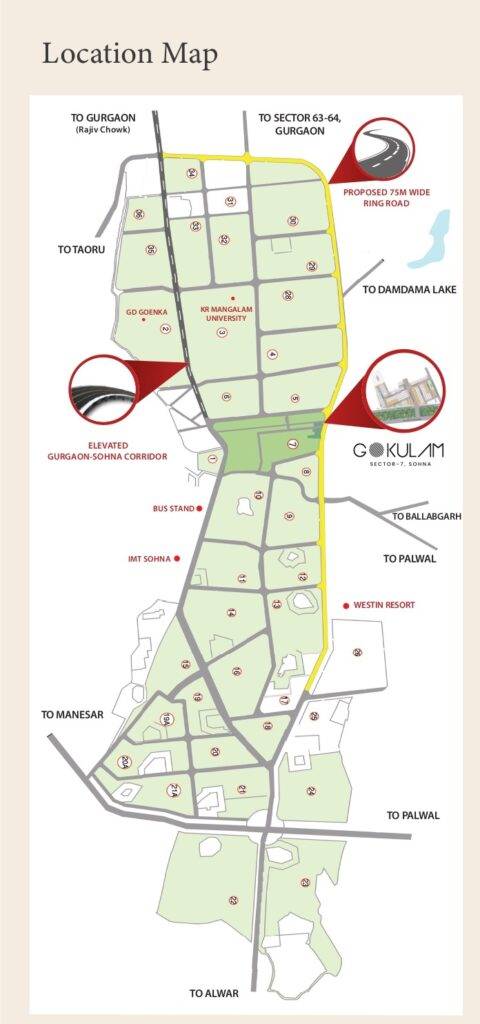 NB Buildcon Gokulam Location Map