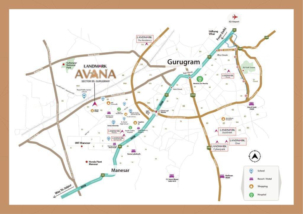 Landmark Avana Location Map