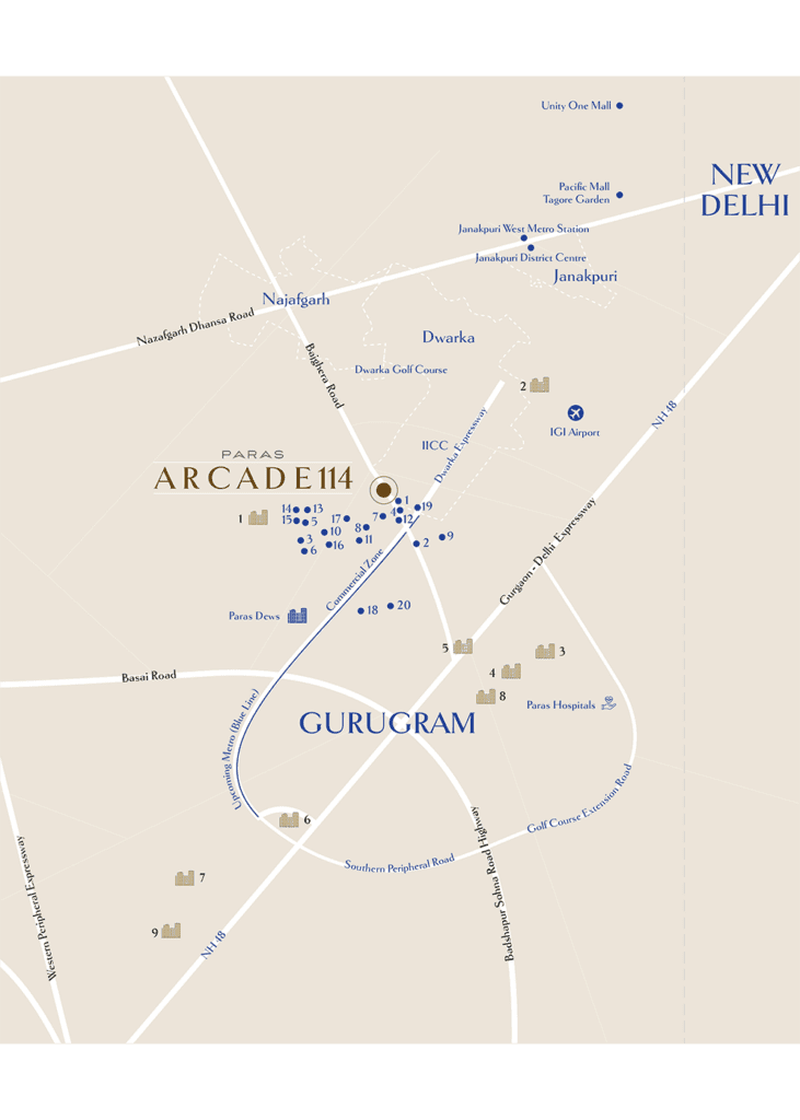 Paras Arcade 114 Location Map