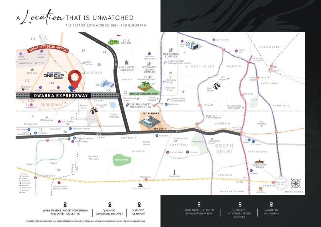 Smart World One DXP Street gurgaon Location Map