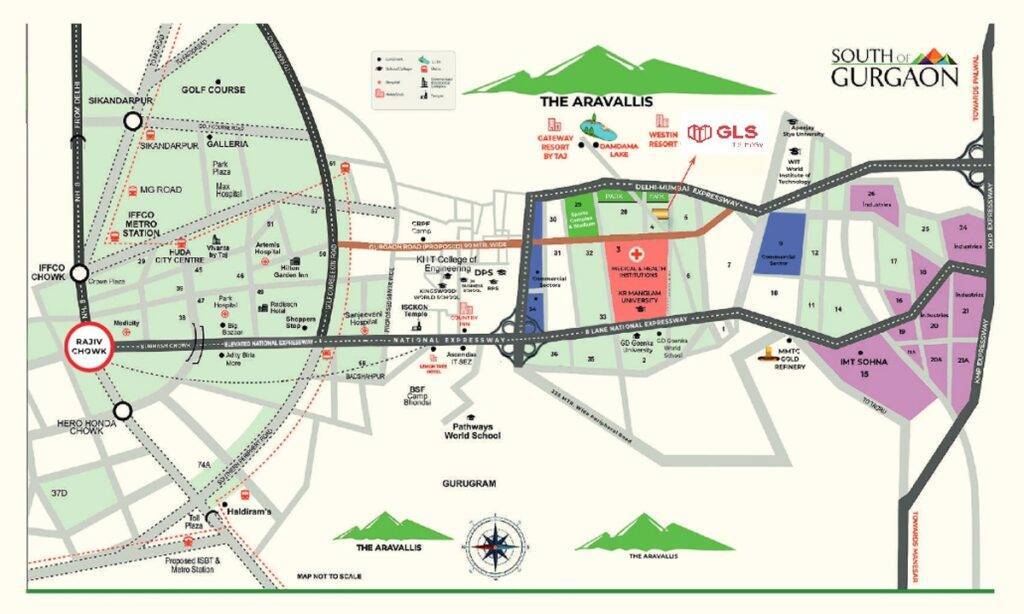 GLS Plots Sector 4 Sohna Location Map
