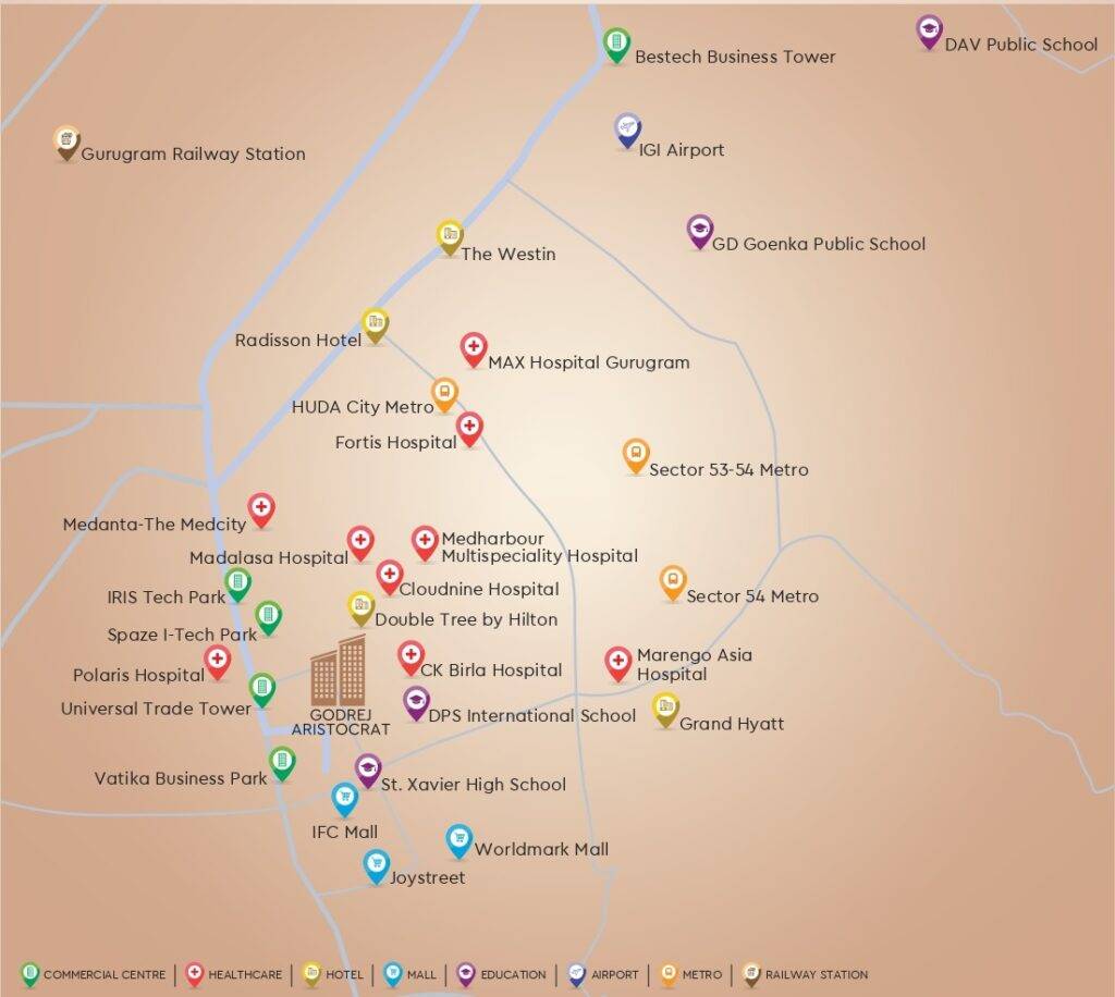 Godrej Aristocrat Location Map