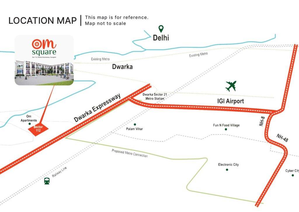 Pareena Om Square gurgaon Location Map
