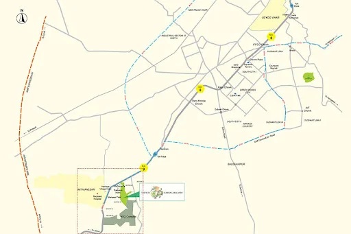Sobha Karma Lakelands Location Map