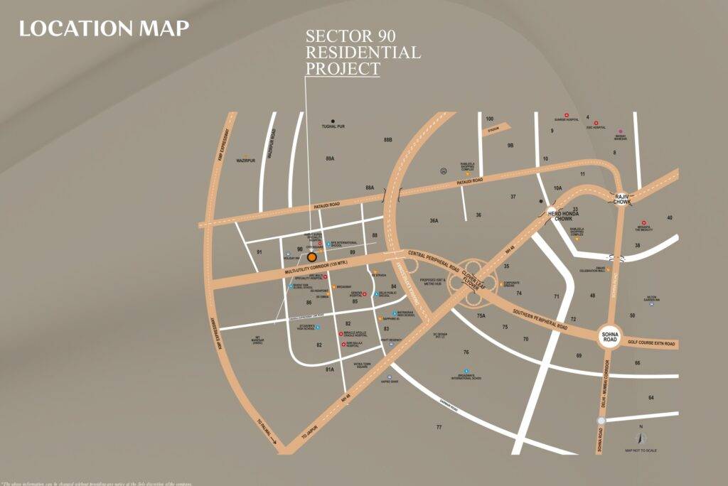 SS Sector 90 Residential Project Gurgaon Location Map