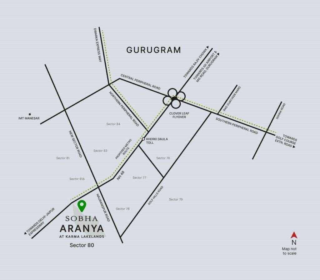 Sobha Aranya Location Map
