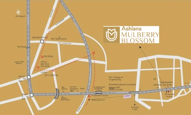 Ashiana Mulberry Blossom Location Map