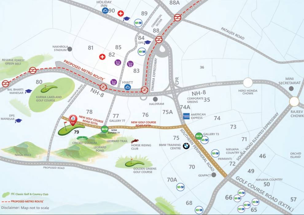 Luxe Edition at M3M Golf Hills Location Map