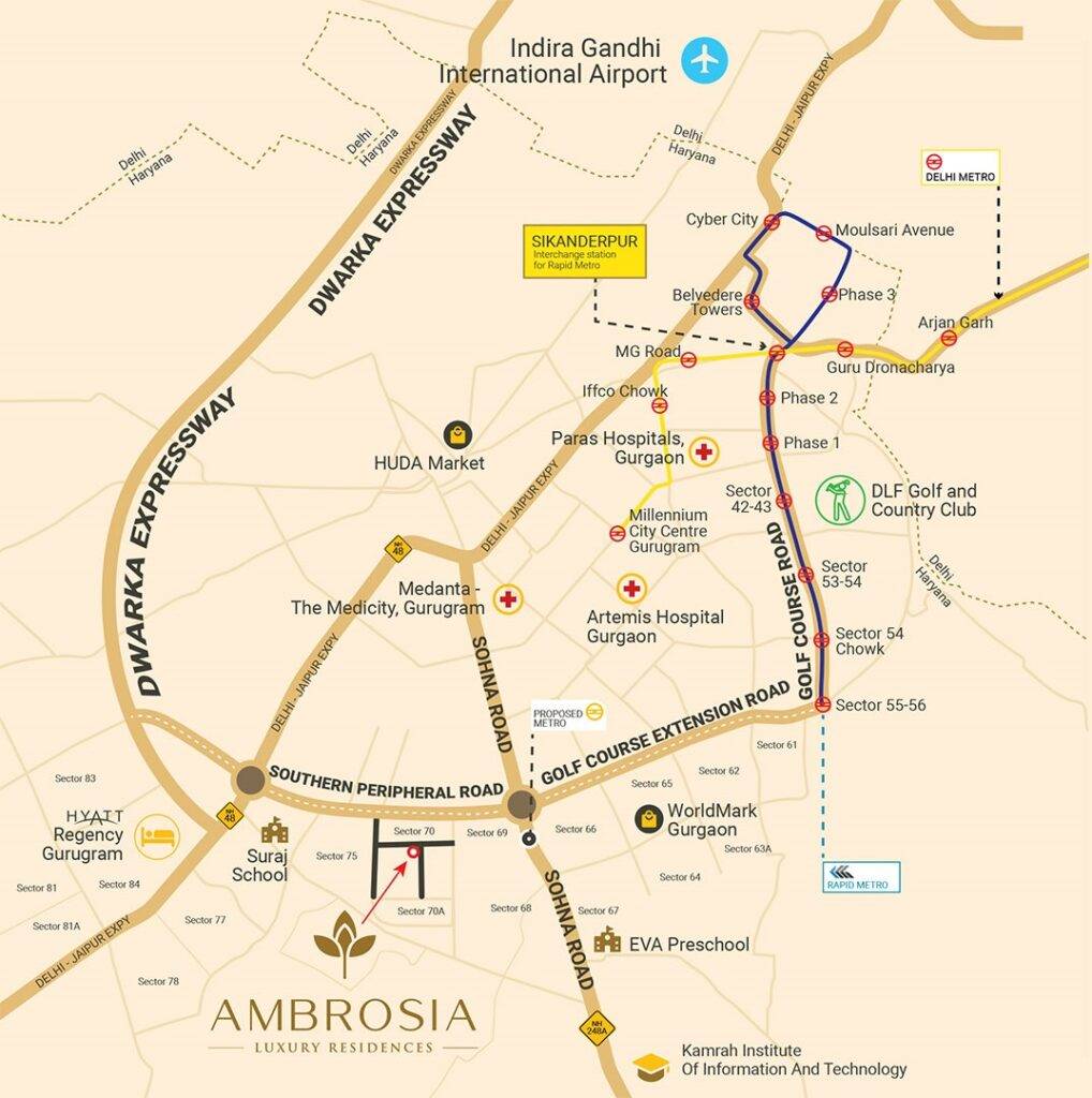 Shree Vardhman Ambrosia Location Map