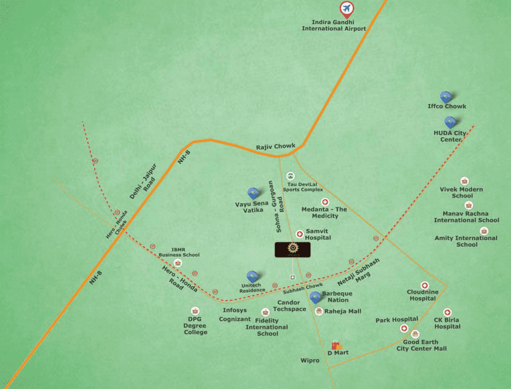 Antriksh Central Avenue Location Map