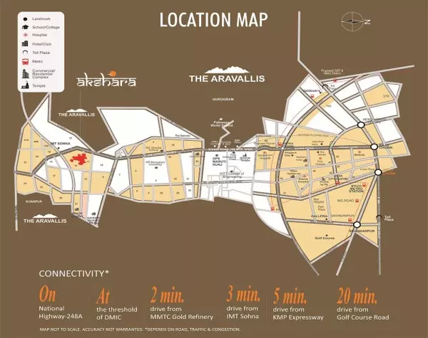 Pareena DDJAY Plots Sector 14 Sohna Location Map