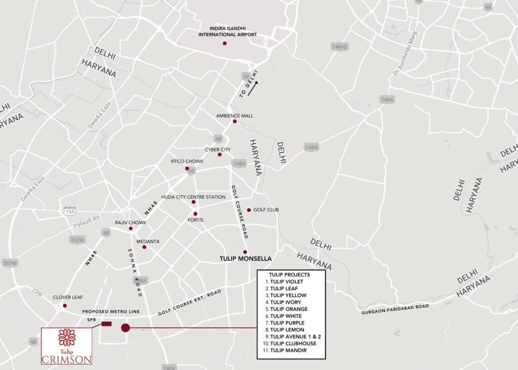 Tulip Crimson Location Map