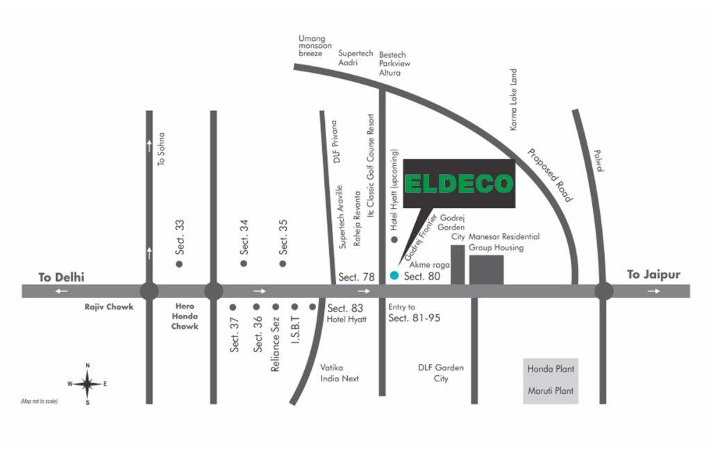 Eldeco Fairway Reserve Sector 80 Gurgaon Location Map