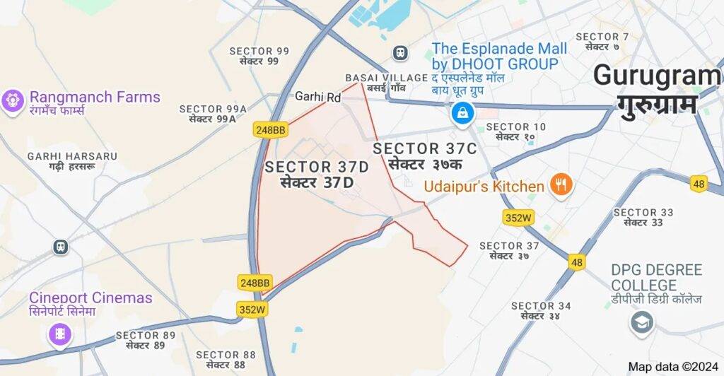 ROF Sector 37D Gurgaon Location Map