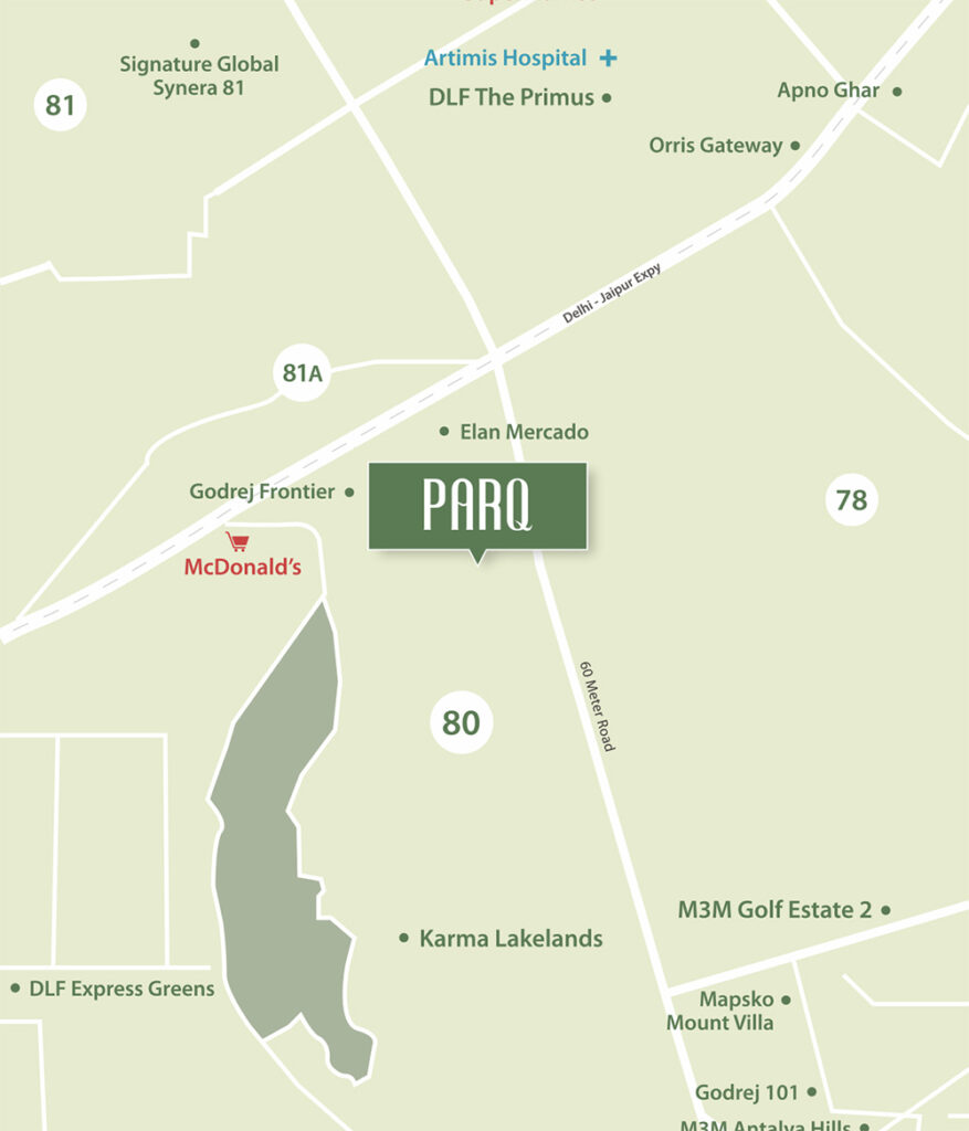 Conscient Elaira Residences Sector 80 Gurgaon location map