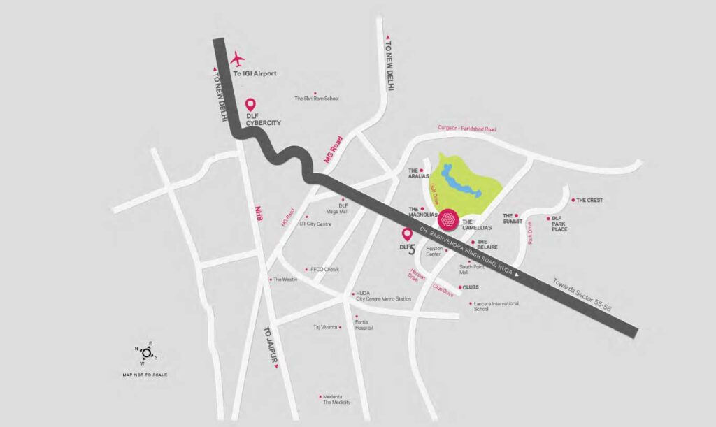 Experion One42 Golf Course Road Gurgaon Location Map