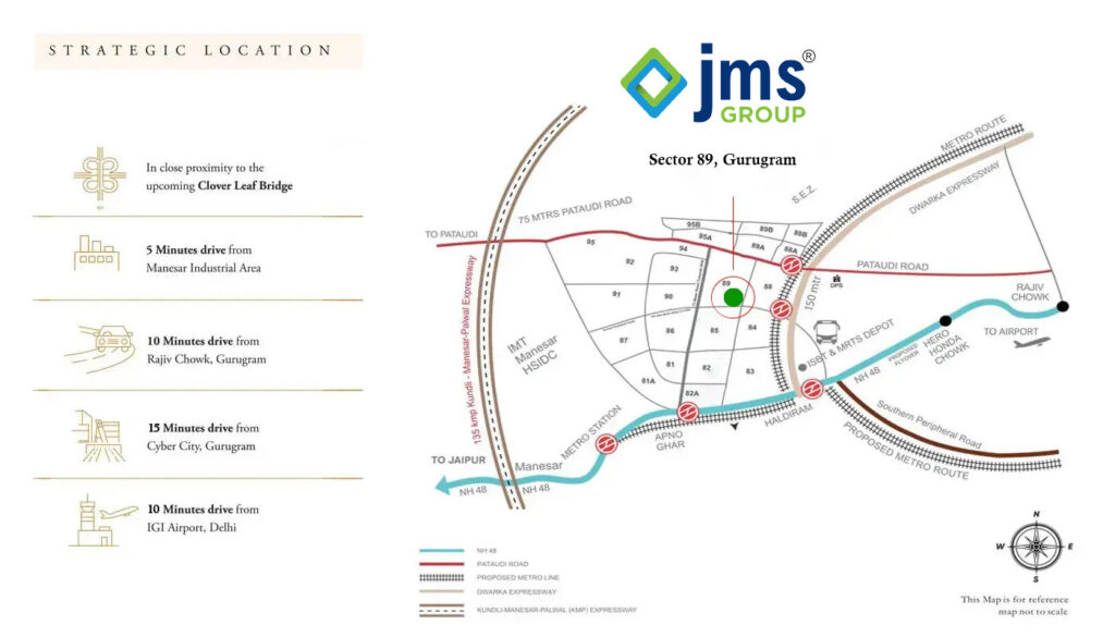 JMS Sector 89 Gurgaon Location Map