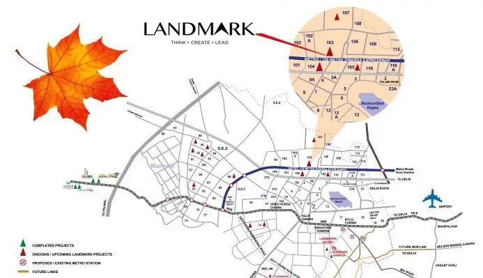 Landmark Akaya Sector 103 Gurgaon Location Map