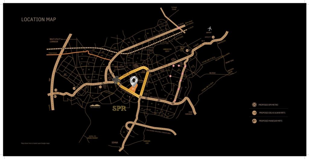 Signature Global Cloverdale SPR Sector 71 Gurgaon Location Map