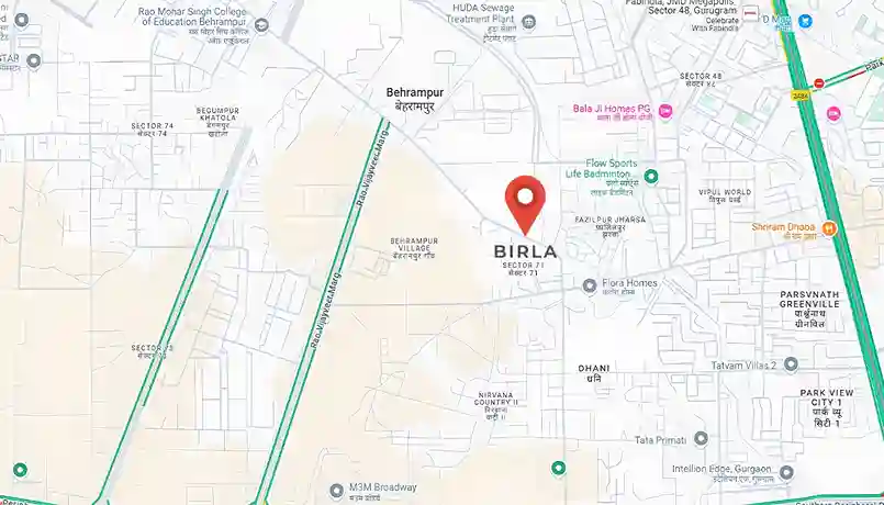 Birla Estates Sector 71 Gurgaon Location Map