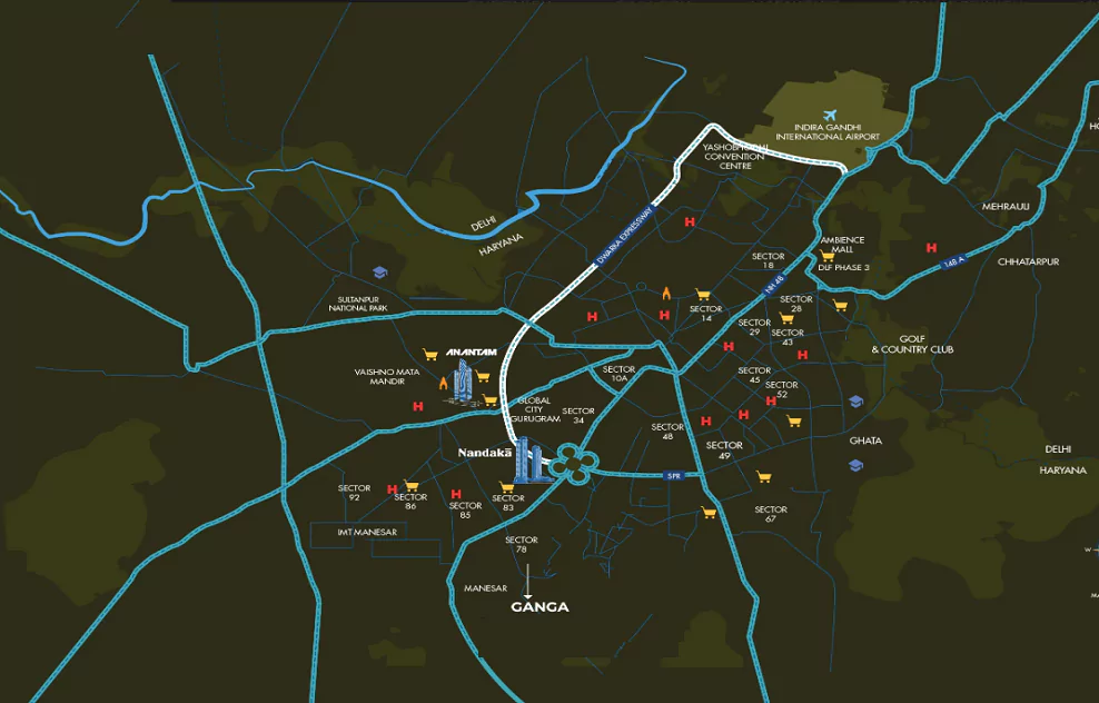 Ganga Realty NXT 78 Location Map