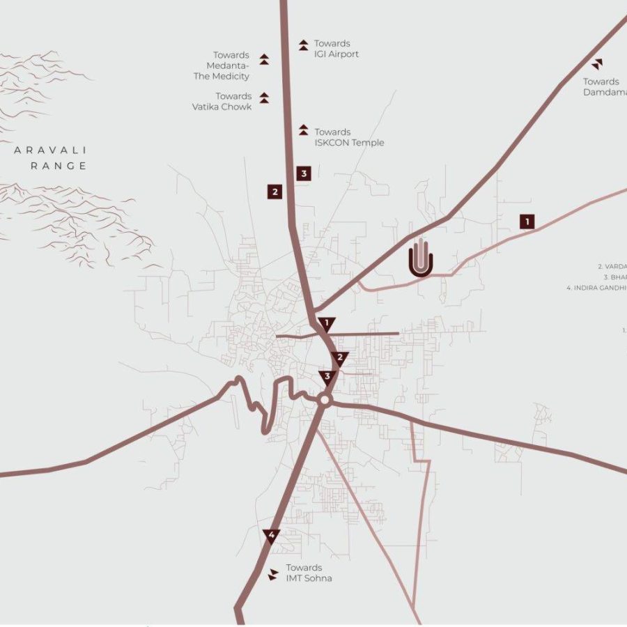 Ganga Realty Tathastu Gurgaon Location Map